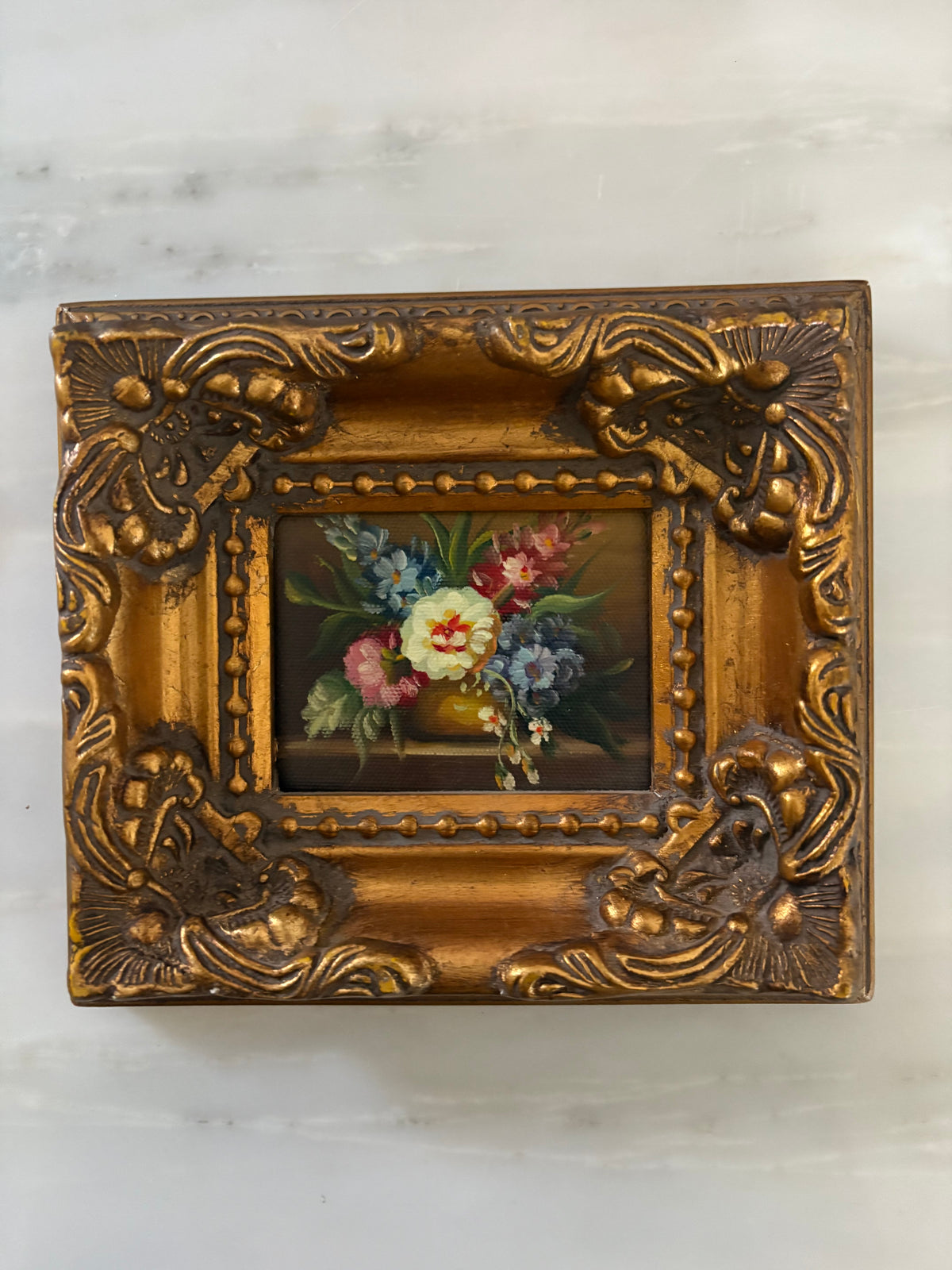 Original Oil on Board Floral Mini