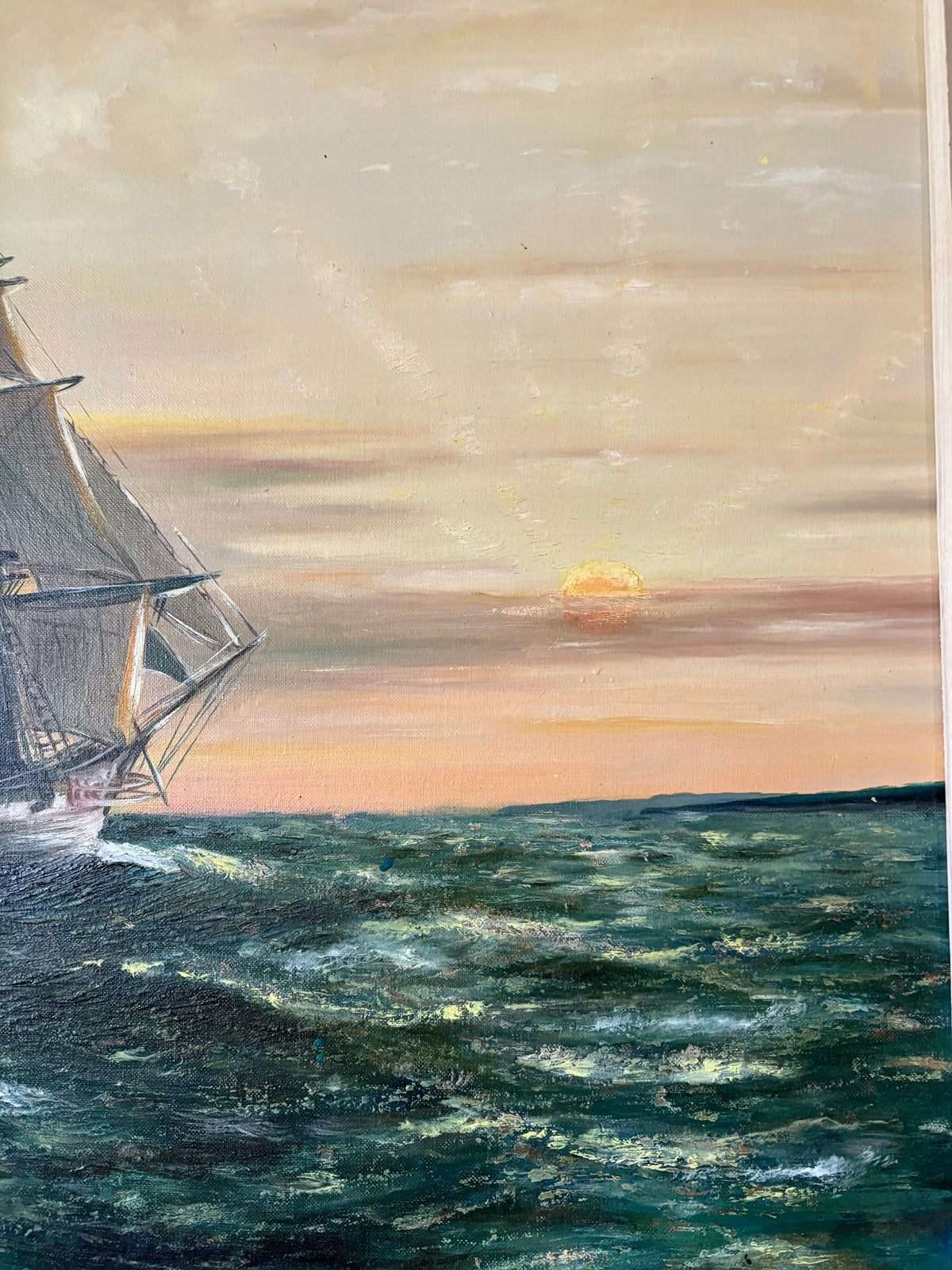 Ship Painting at Sunrise