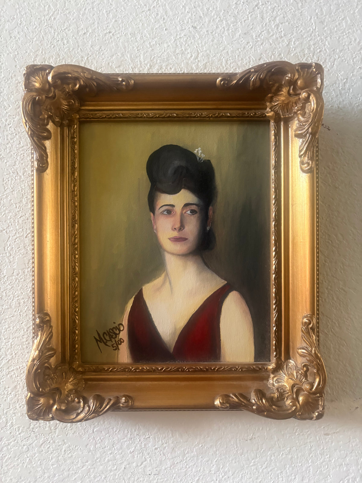 Hand Painted Portrait Study of Louise Pomeroy Inches 1887