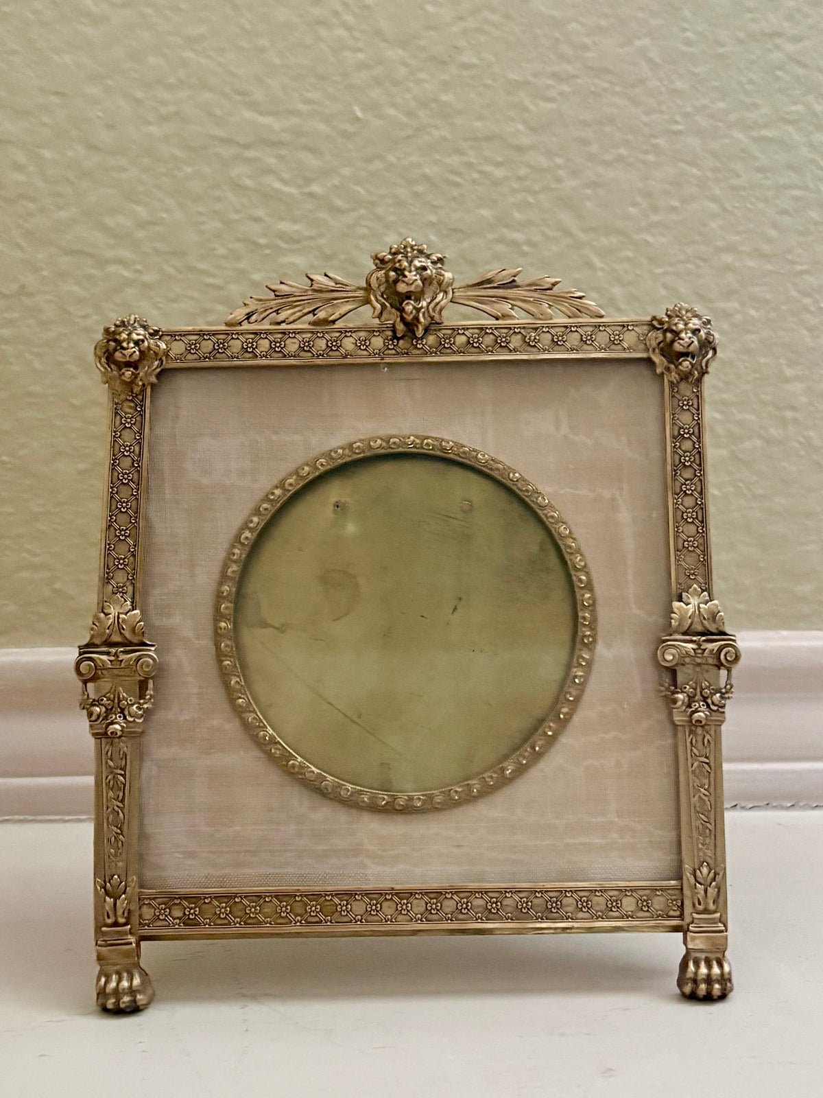 Vintage Brass Lion Head French Frame