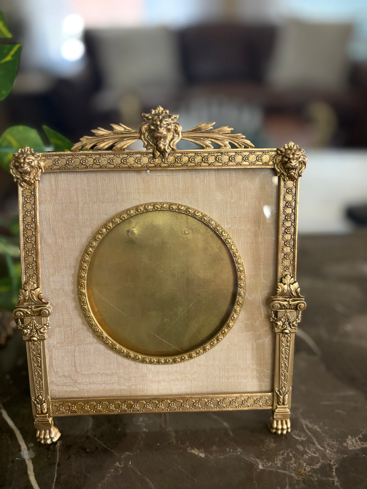 Vintage Brass Lion Head French Frame