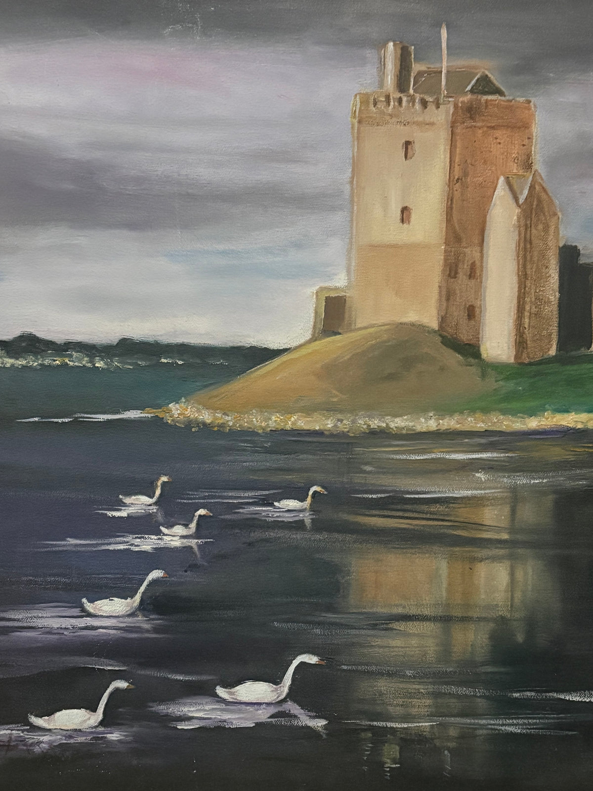 Dunguaire Castle & The Six Swans of Ireland Painting