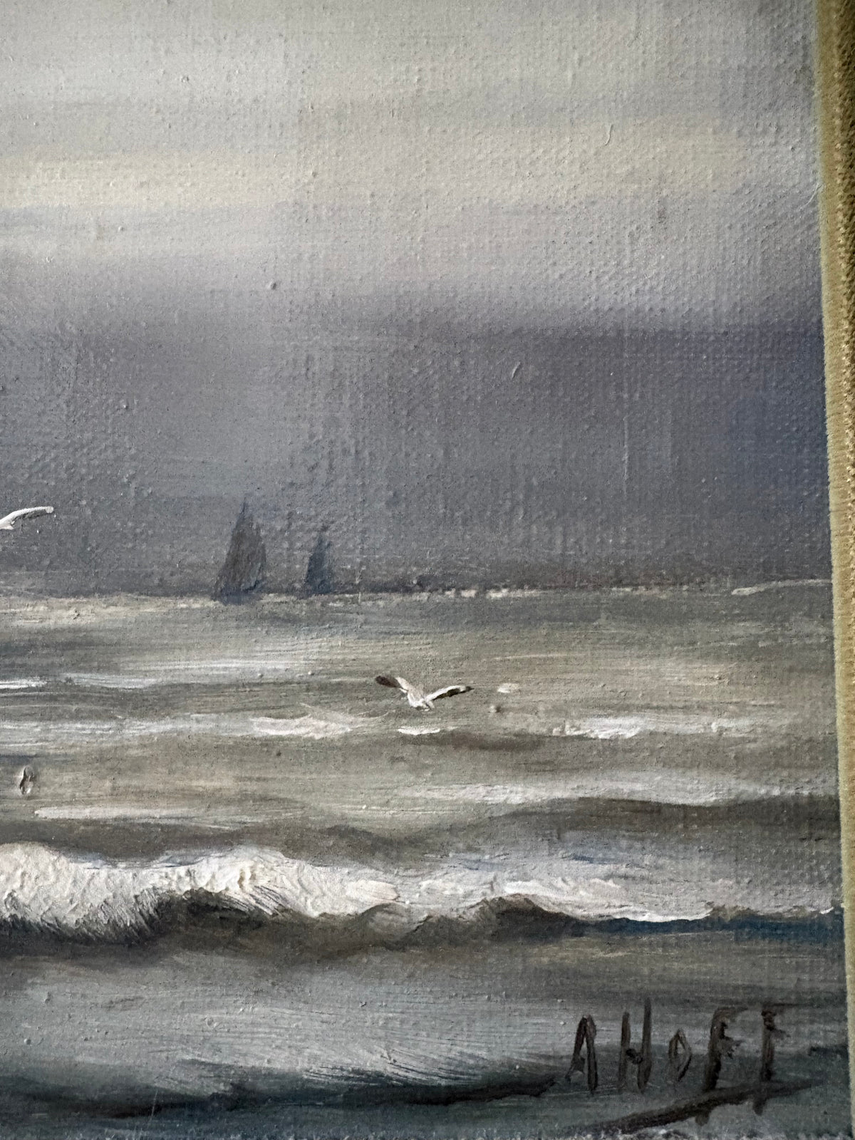 Maritime Sailboat Oil Painting