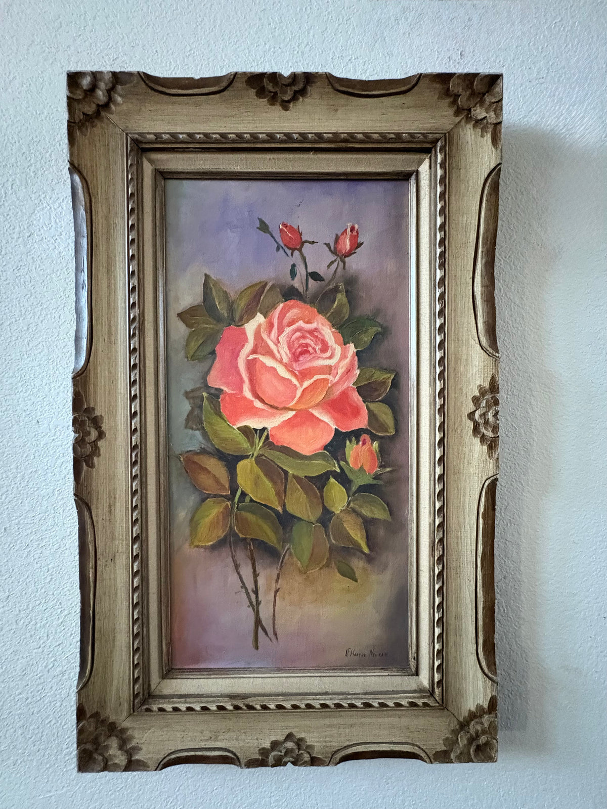 Oil on Canvas Rose Painting