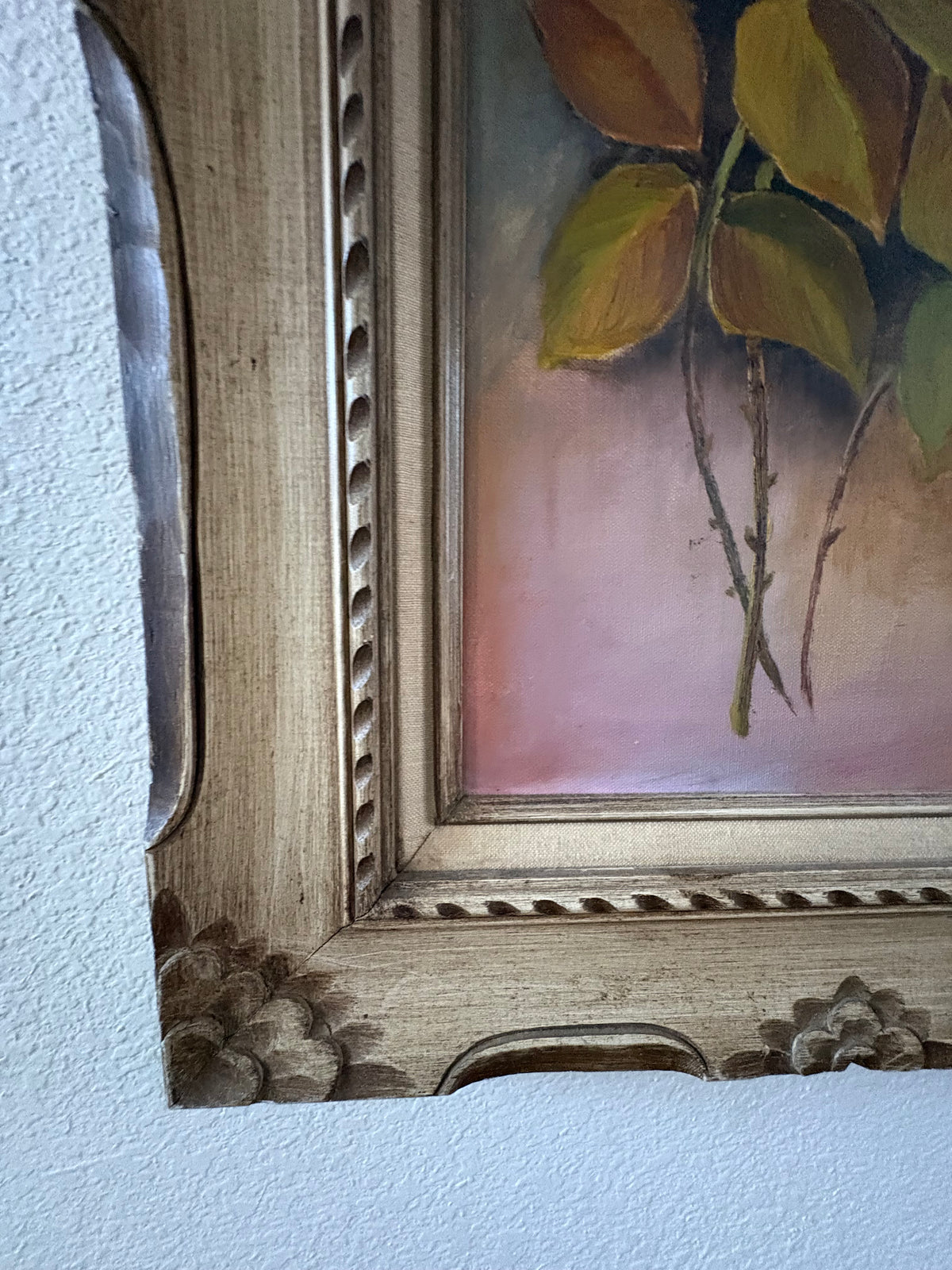 Oil on Canvas Rose Painting