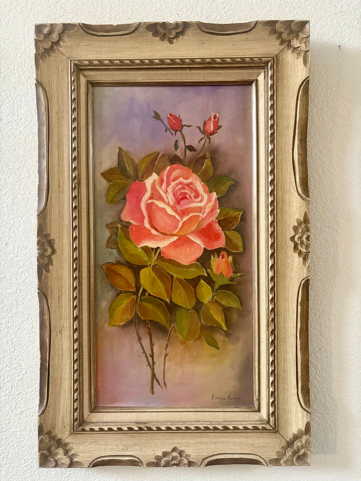 Oil on Canvas Rose Painting