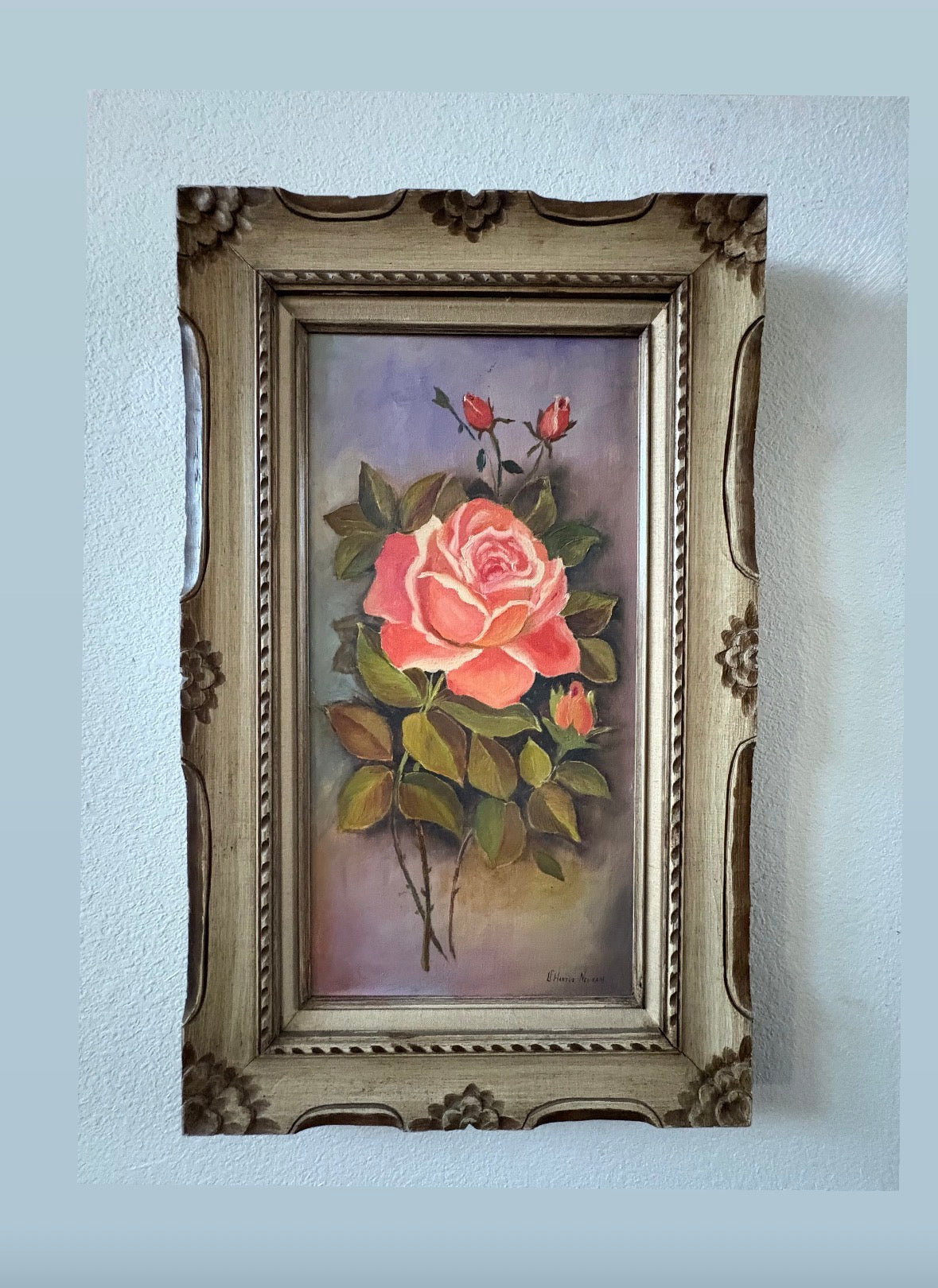 Oil on Canvas Rose Painting