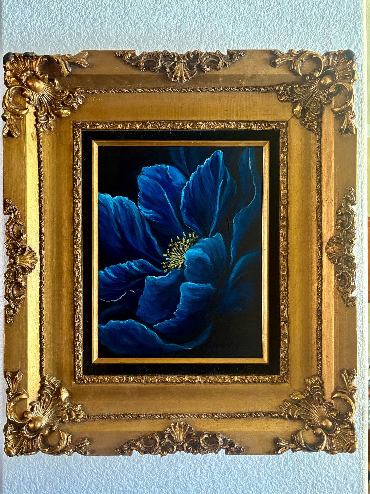 Singing the Blues, Peony Acrylic Painting