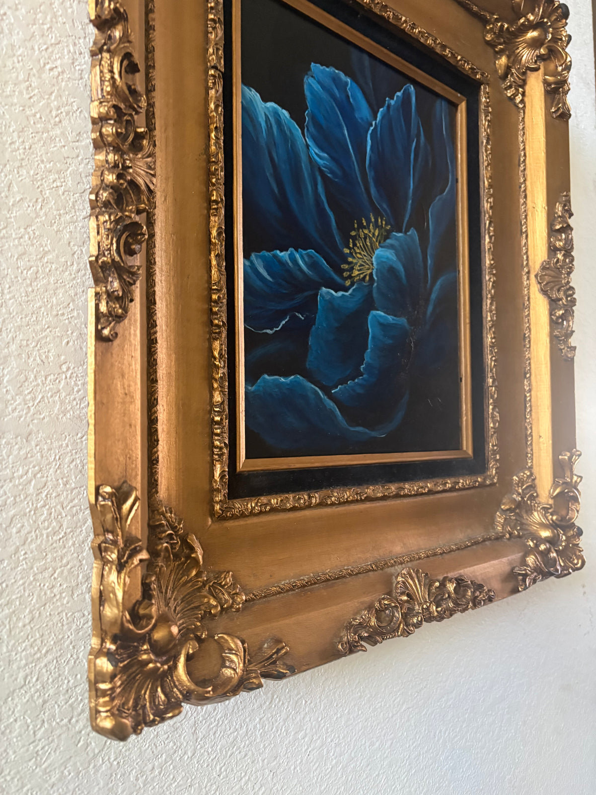 Singing the Blues, Peony Acrylic Painting