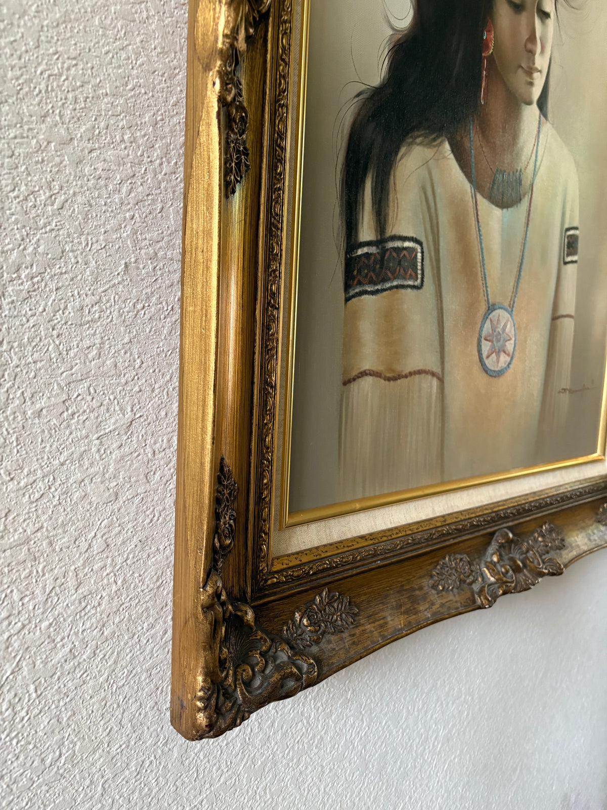 Oil Portrait of a Native American Girl
