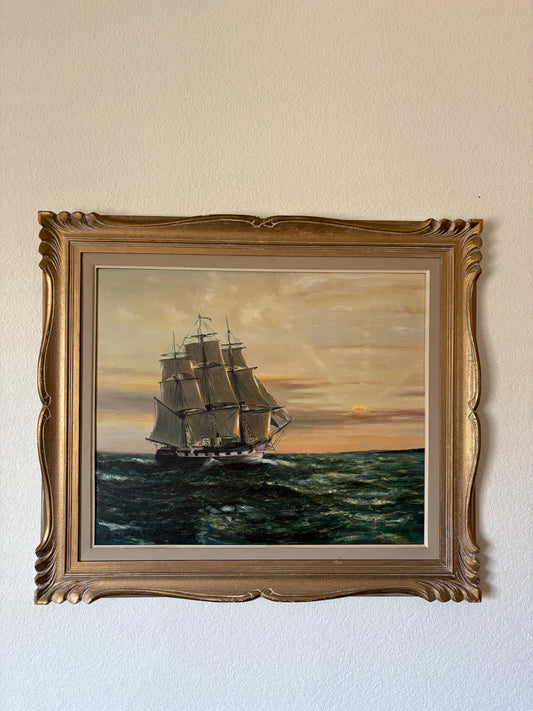 Ship Painting at Sunrise