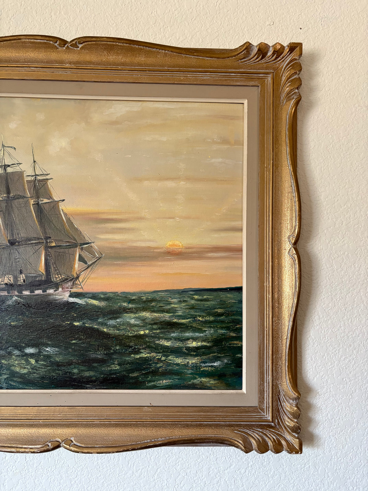 Ship Painting at Sunrise