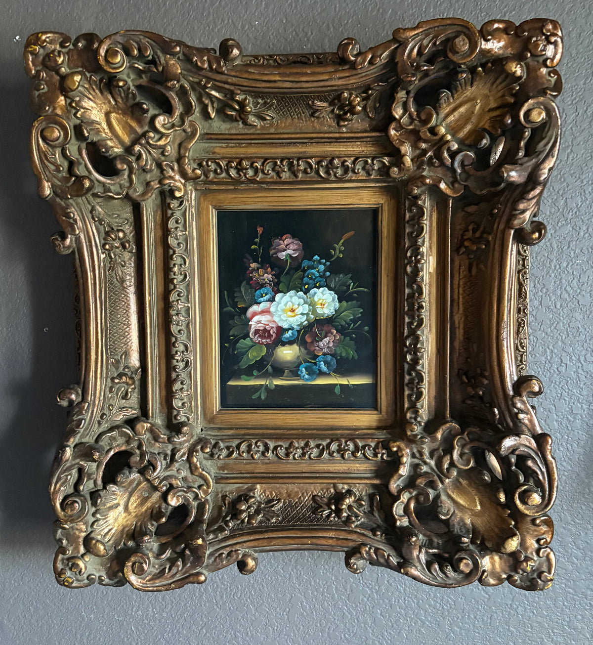 Floral Oil on Board Painting