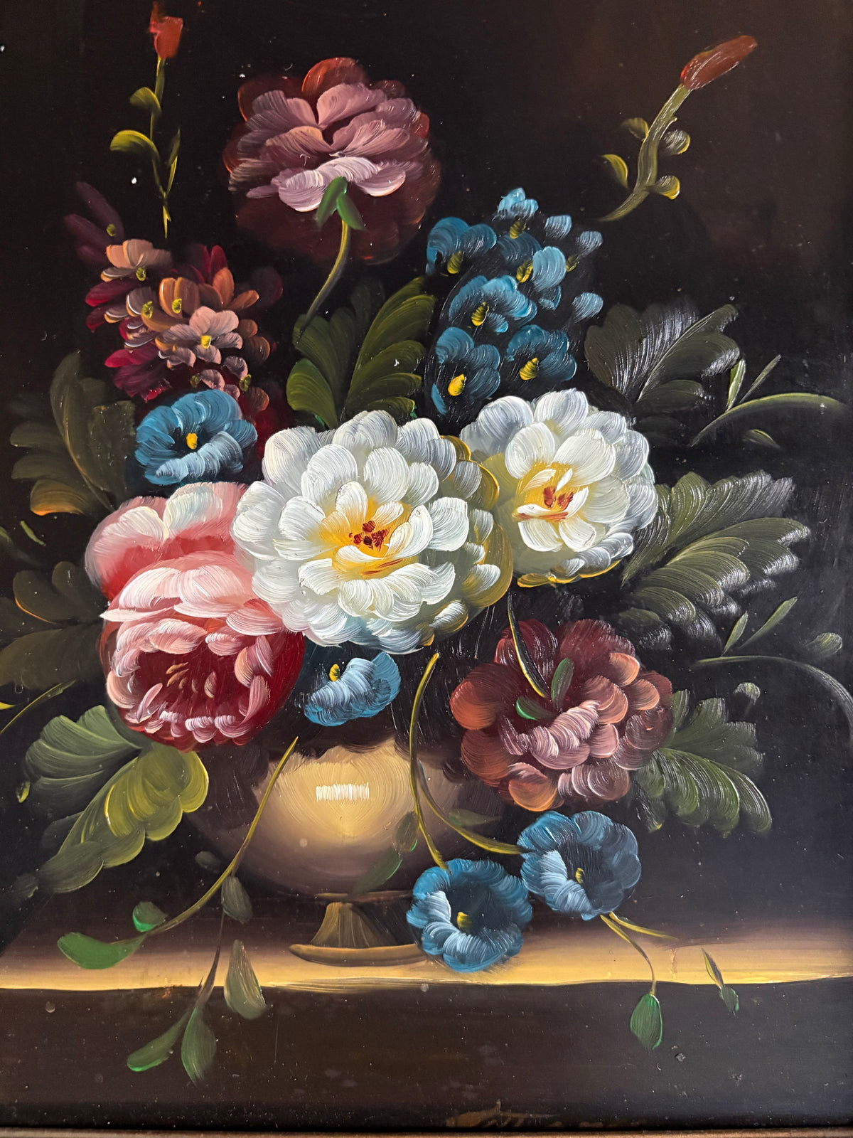 Floral Oil on Board Painting