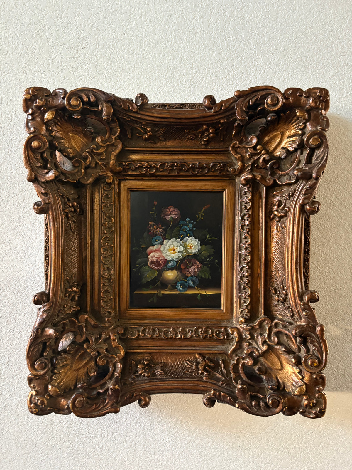 Floral Oil on Board Painting