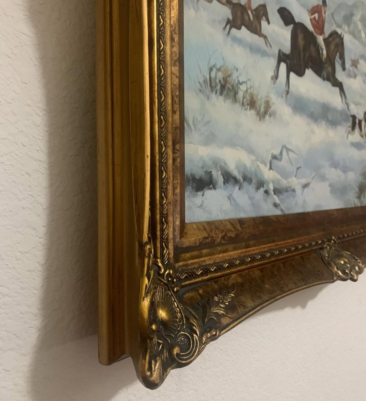 Equestrian Winter Scene Oil Painting