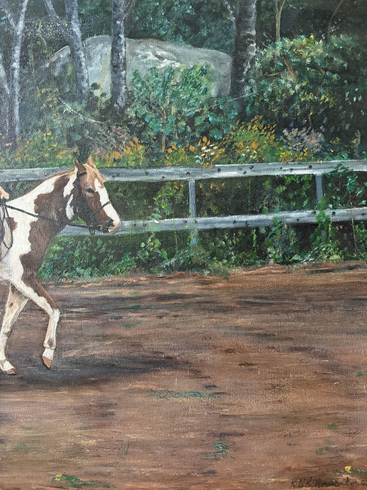 Oil Painting on Canvas Equestrian Landscape Woman On Horse