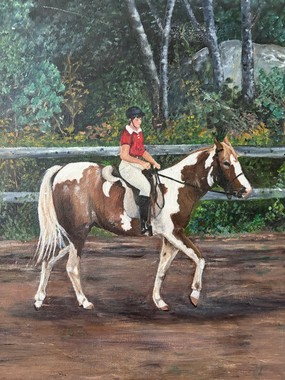 Oil Painting on Canvas Equestrian Landscape Woman On Horse