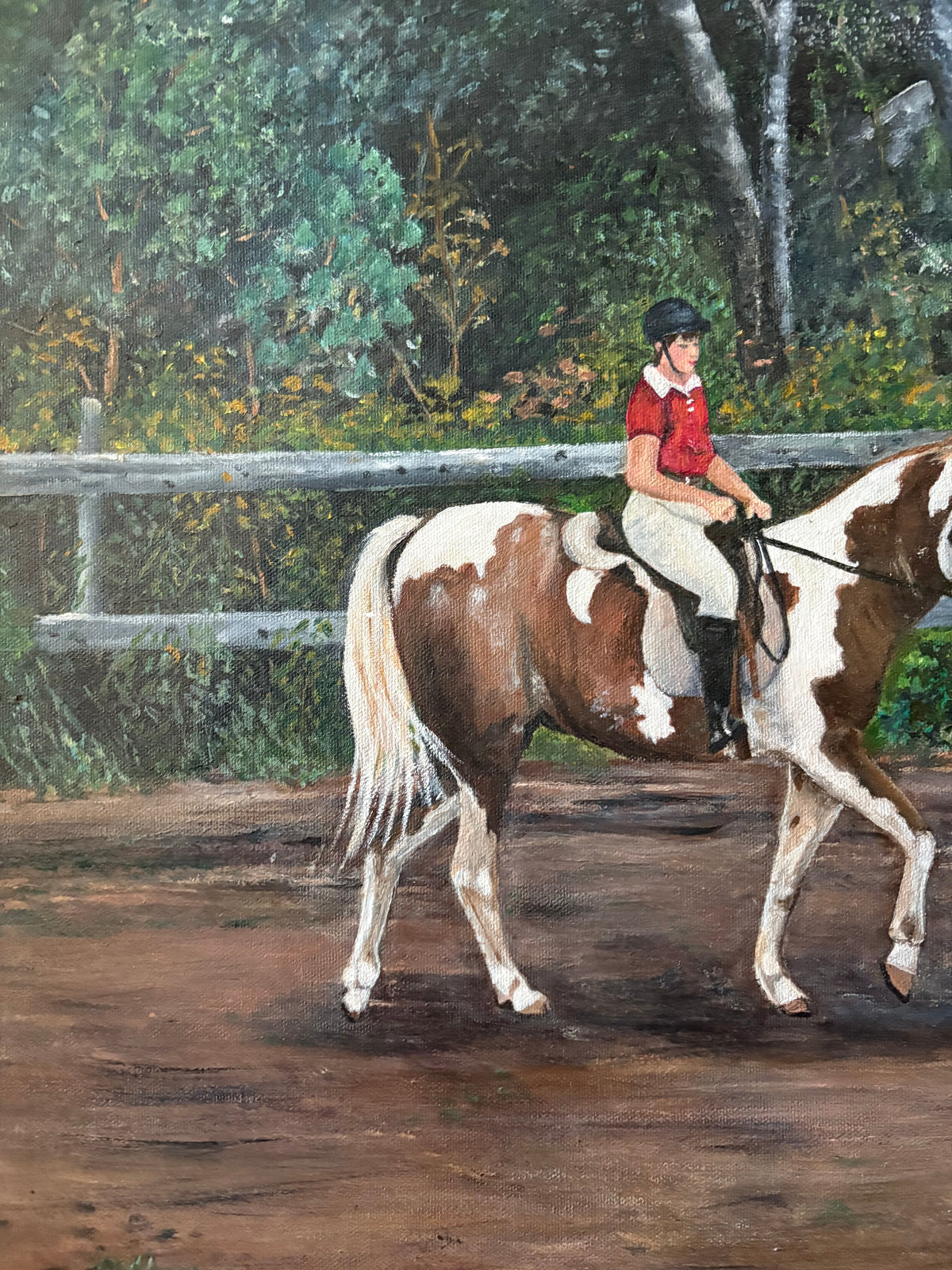 Oil Painting on Canvas Equestrian Landscape Woman On Horse