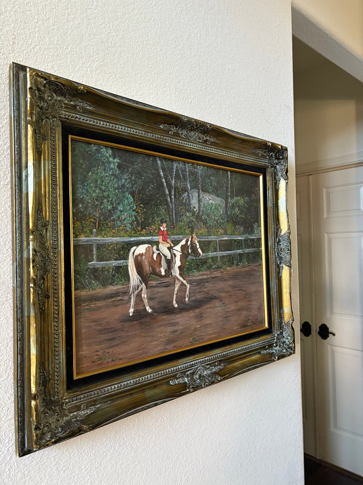 Oil Painting on Canvas Equestrian Landscape Woman On Horse