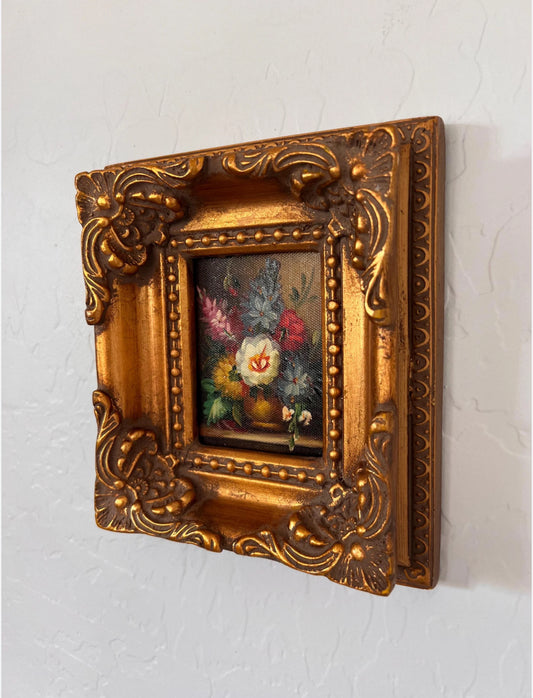 Original Oil on Board Floral Mini