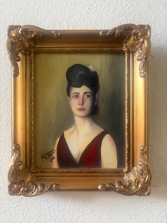 Hand Painted Portrait Study of Louise Pomeroy Inches 1887