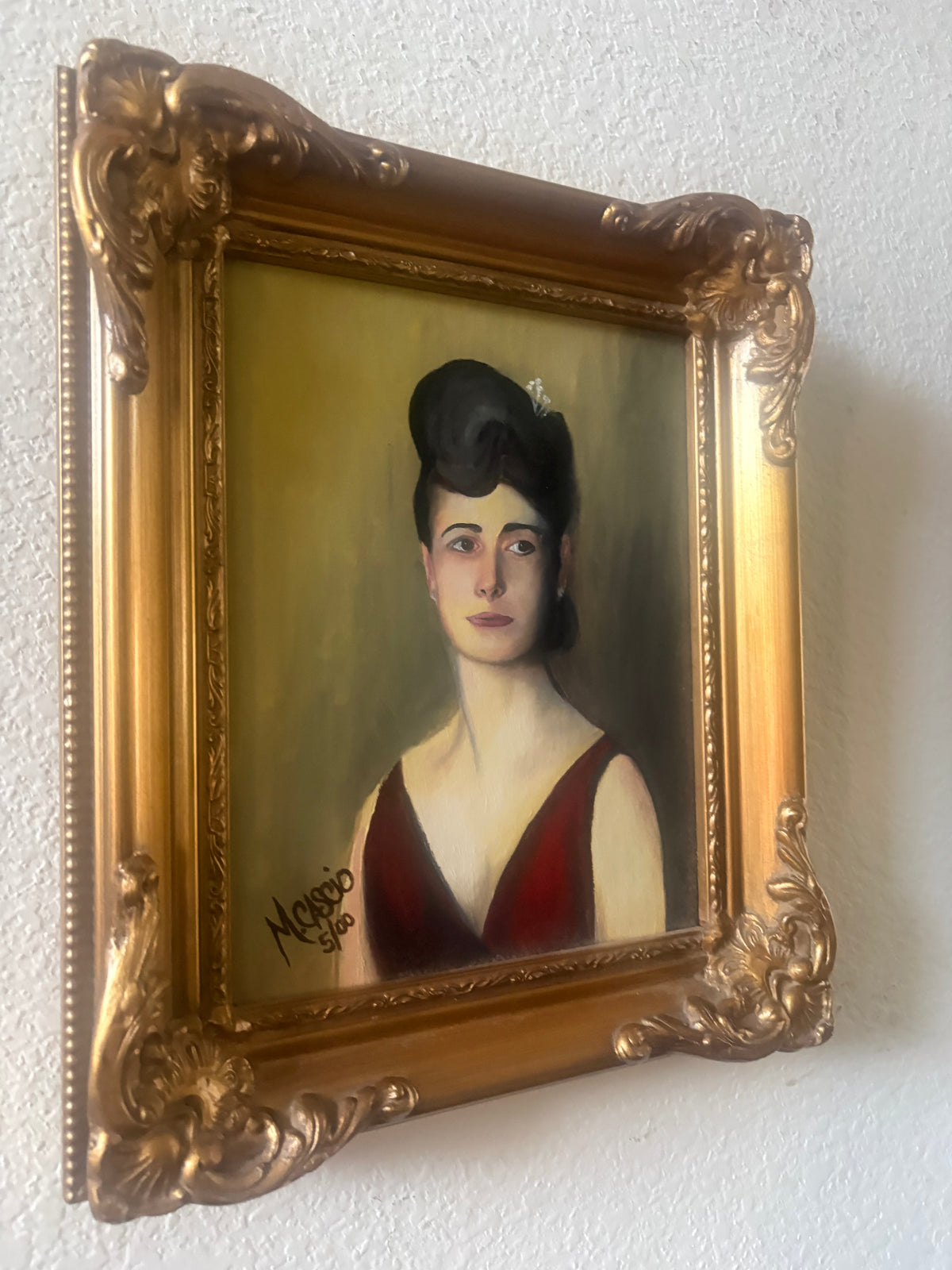 Hand Painted Portrait Study of Louise Pomeroy Inches 1887