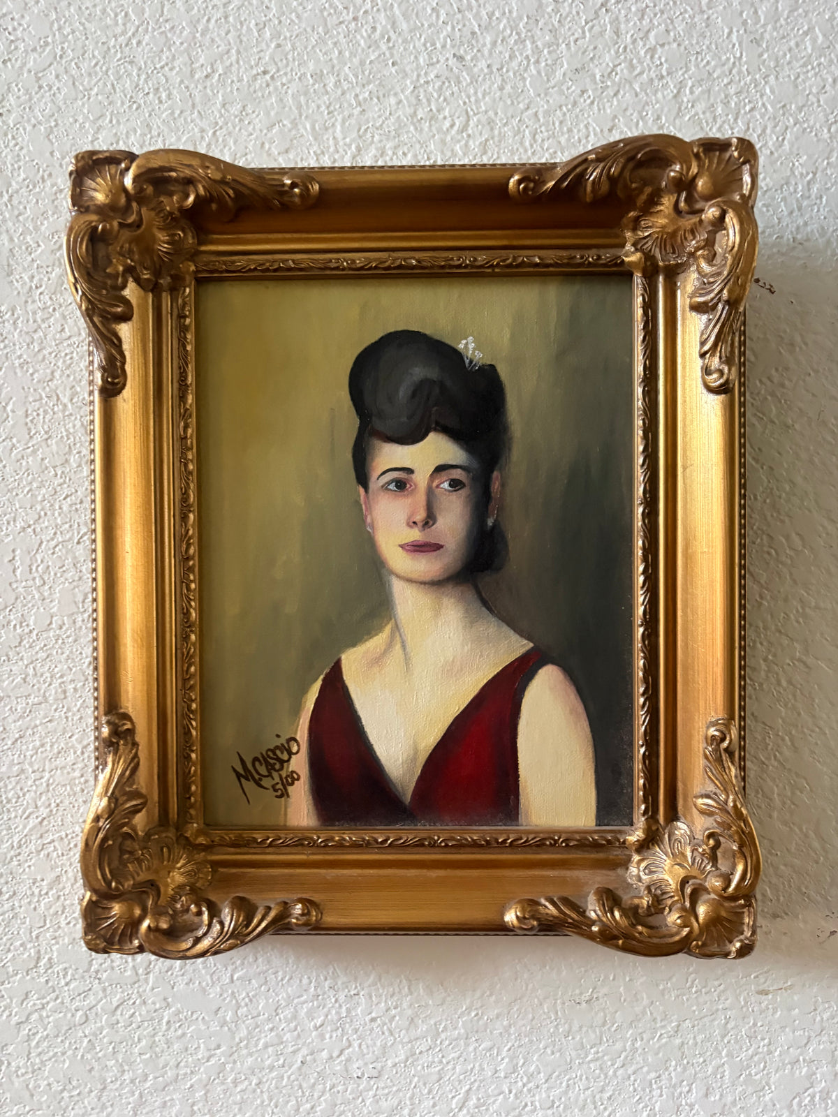 Hand Painted Portrait Study of Louise Pomeroy Inches 1887