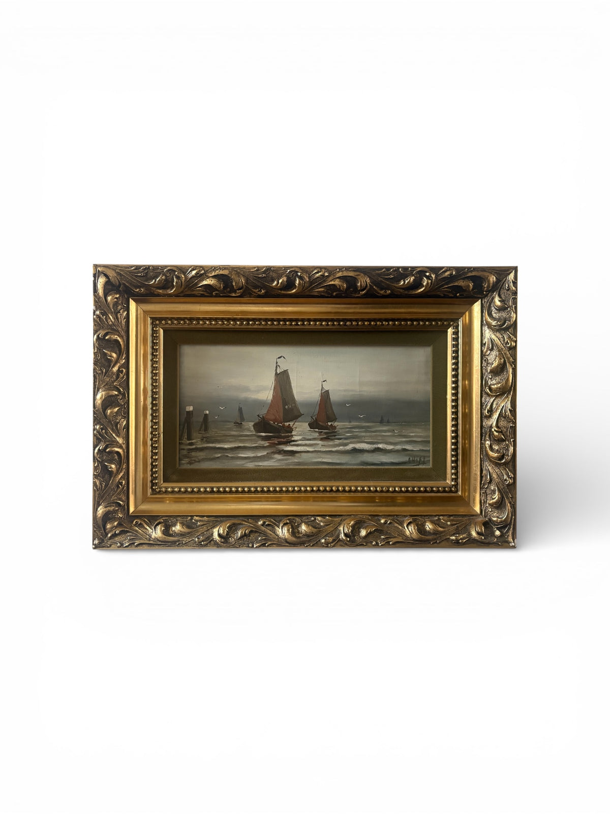 Maritime Sailboat Oil Painting