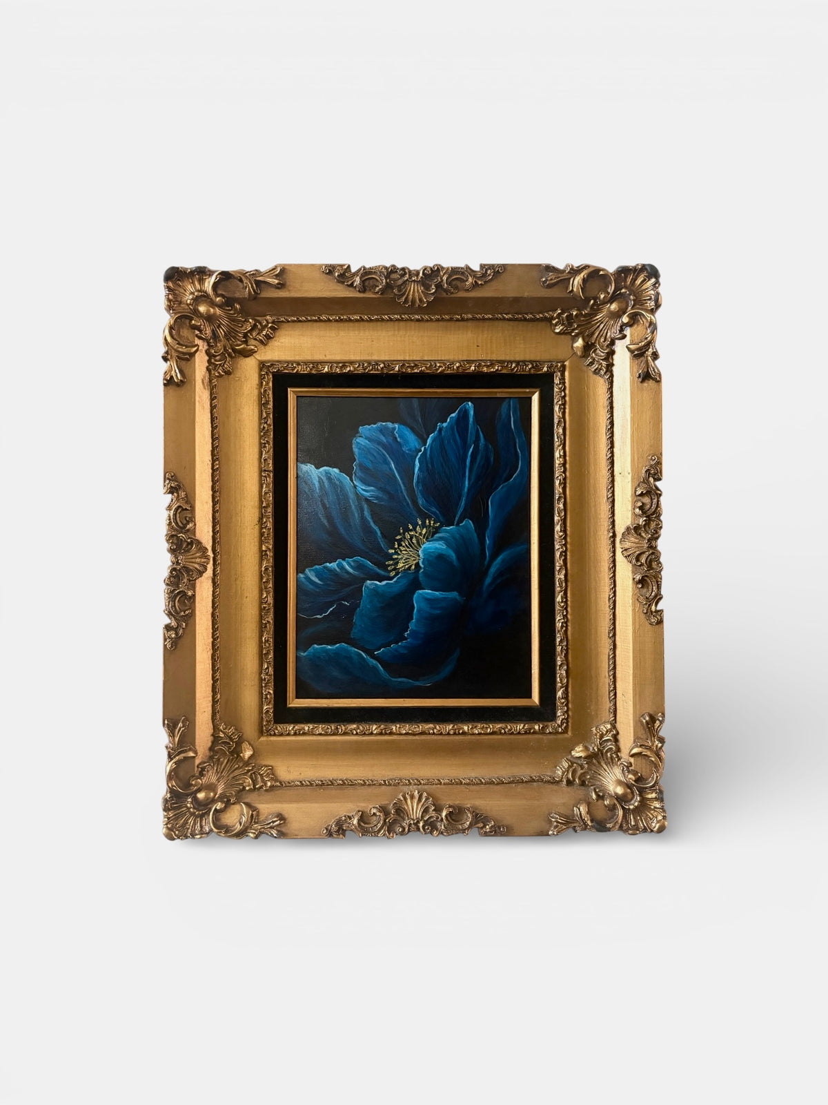 Singing the Blues, Peony Acrylic Painting